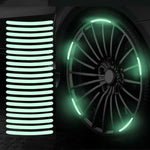 10 set di adesivi riflettenti per mozzo ruota arcobaleno per auto Decorazione luminosa di avvertimento per pneumatici, Rainbow, Purity