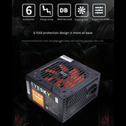 Alimentatore per computer Evesky 700WS ATX 12V con ventola da 12 cm, 700WS