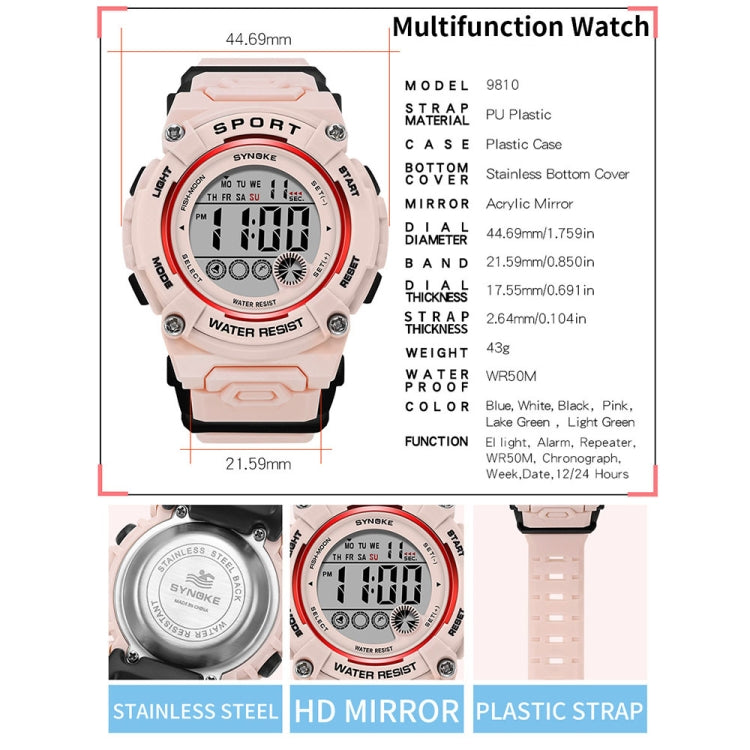 SYNOKE 9810 Orologio sportivo multifunzionale luminoso impermeabile per studenti