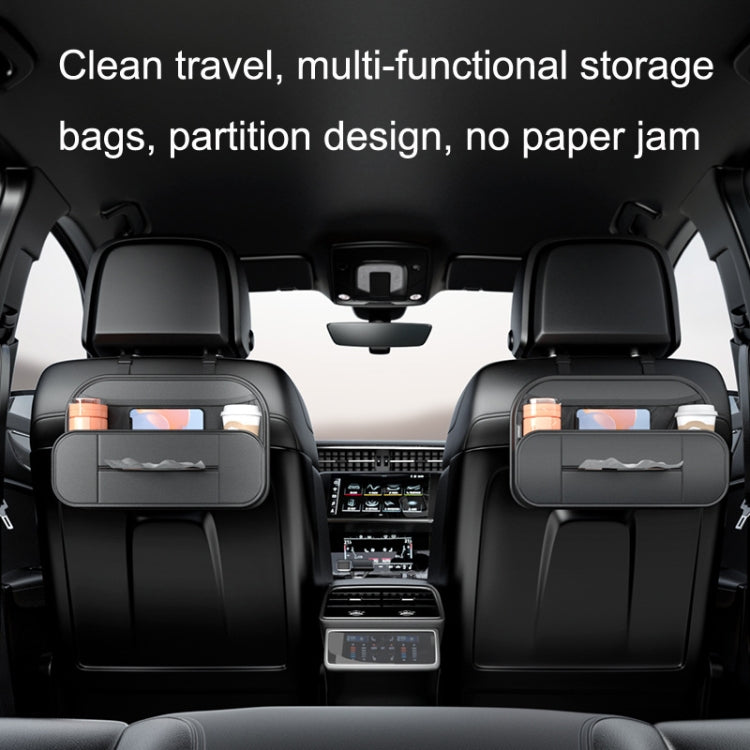 Comoda borsa portaoggetti multifunzionale in pelle posteriore per seggiolino auto, Storage Bag (Black)