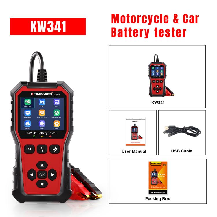 KONNWEI Lettore di codici motore OBDII EOBD CAN Strumento di diagnostica auto 13 lingue, KW341