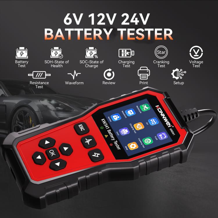 KONNWEI Lettore di codici motore OBDII EOBD CAN Strumento di diagnostica auto 13 lingue, KW341