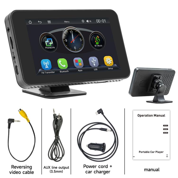 Riproduzione wireless dello schermo con CarPlay/Android Auto e lettore MP5 portatile