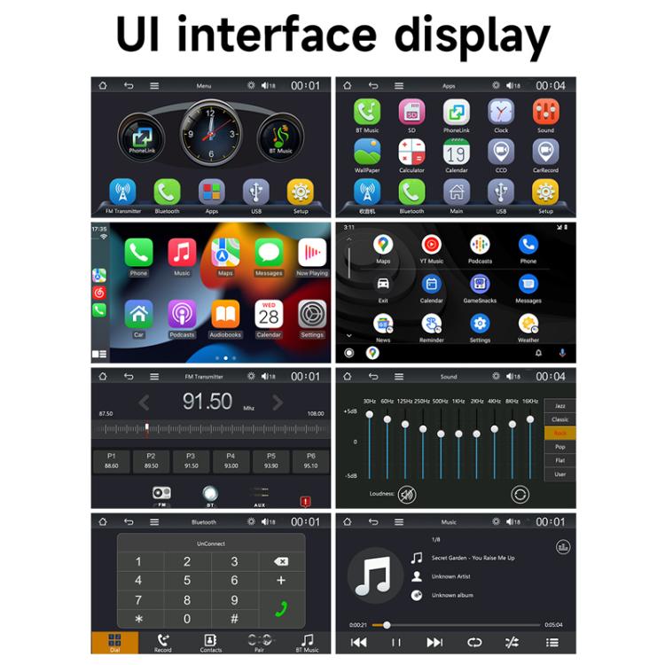 Riproduzione wireless dello schermo con CarPlay/Android Auto e lettore MP5 portatile