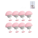 8 pezzi di fissaggio per trapunta a forma di fungo con sblocco one-touch antitraccia, Pink+Cloth Needle, Gray+Cloth Needle, Blue+Cloth Needle, White+Cloth Needle, Light Pink+Gum Needle, Light Blue+Glue Needle, White+Glue Needle