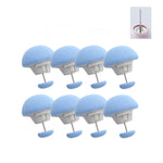 8 pezzi di fissaggio per trapunta a forma di fungo con sblocco one-touch antitraccia, Pink+Cloth Needle, Gray+Cloth Needle, Blue+Cloth Needle, White+Cloth Needle, Light Pink+Gum Needle, Light Blue+Glue Needle, White+Glue Needle