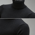 Maglione da uomo a maniche lunghe con collo alto e abiti casual in maglia, M, L, XL, XXL