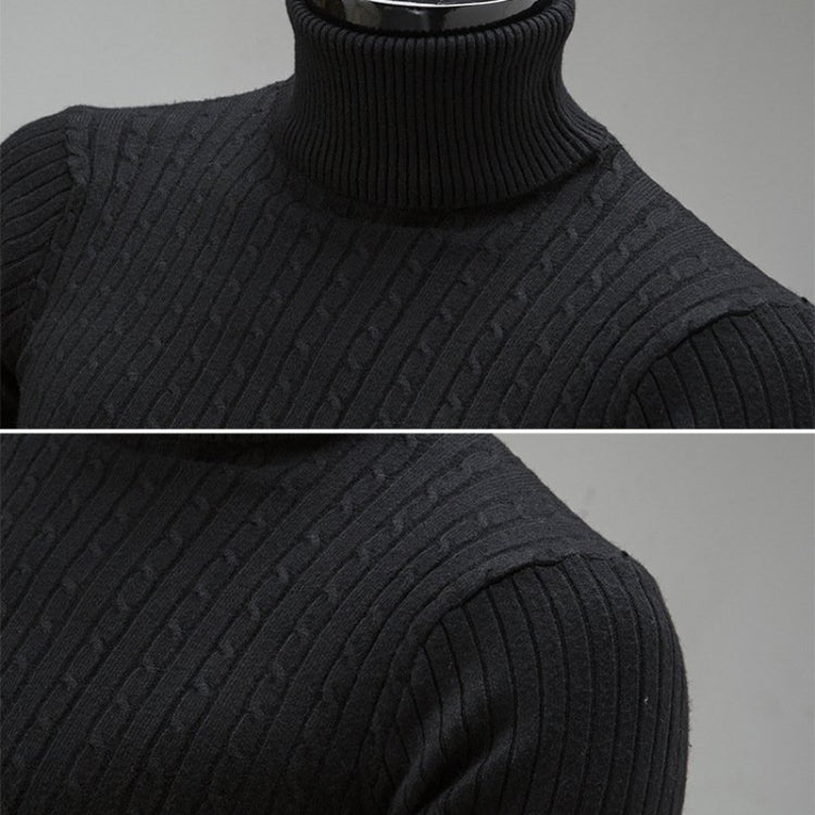 Maglione da uomo a maniche lunghe con collo alto e abiti casual in maglia, XXXL, XXXXL