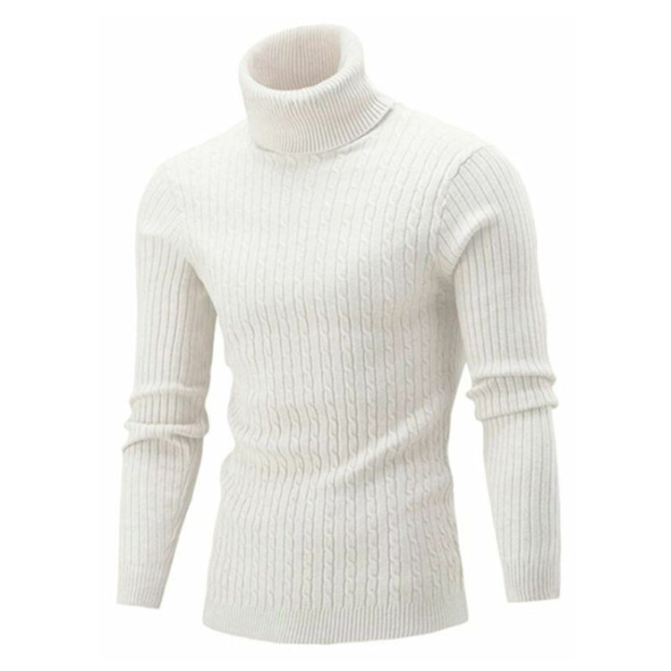 Maglione da uomo a maniche lunghe con collo alto e abiti casual in maglia, M, L, XL, XXL