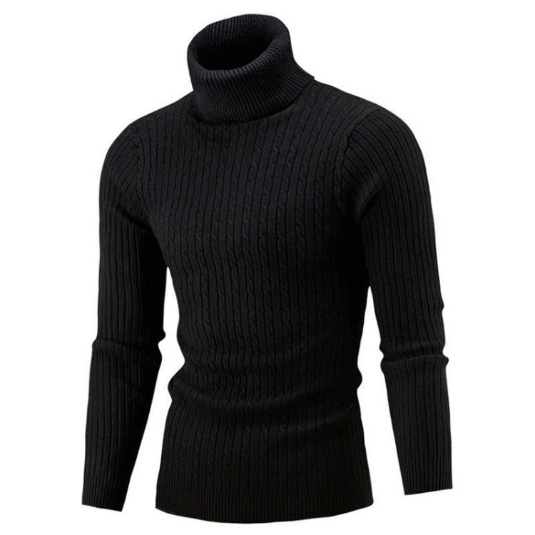 Maglione da uomo a maniche lunghe con collo alto e abiti casual in maglia, M, L, XL, XXL