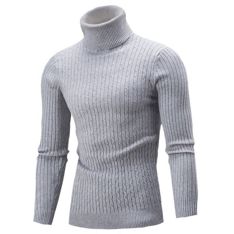 Maglione da uomo a maniche lunghe con collo alto e abiti casual in maglia, XXXL, XXXXL