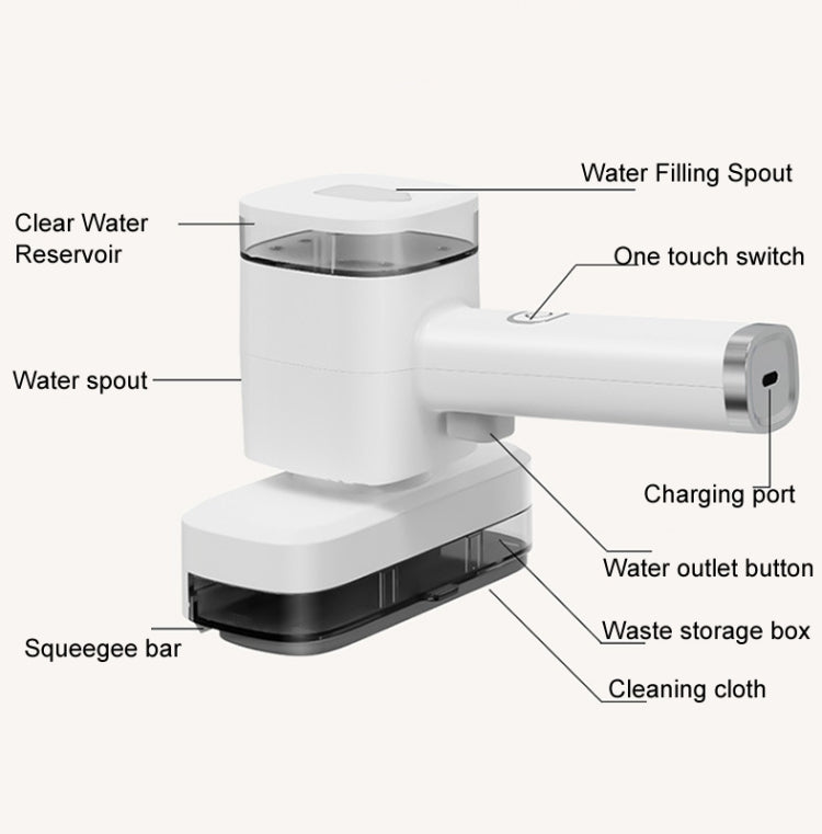 Raschietto per finestre portatile wireless multifunzionale da 12 W, Handheld Cleaner