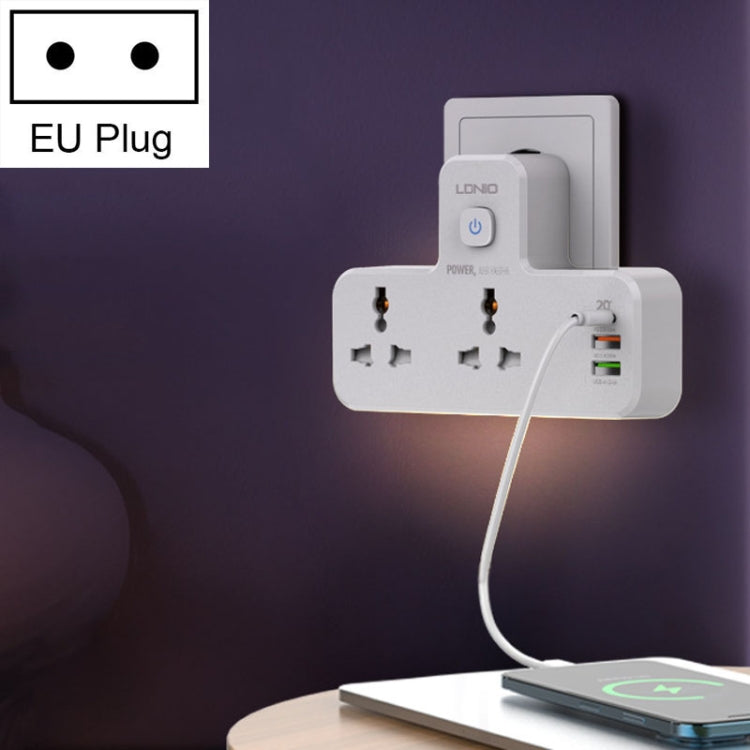 LDNIO SC2311 20W PD+QC 3.0 Presa di ricarica rapida domestica multifunzionale con funzione luce notturna, specifiche:, EU Plug, UK Plug, US Plug