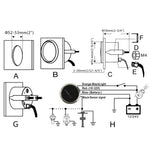 PMW2 DN52mm Car Truck RV Conversione Serbatoio dell'acqua Tabella del livello dell'acqua, PMW2 BN, PMW2 WS, PMW2 BS, PMW2 WG, PMW2 BG