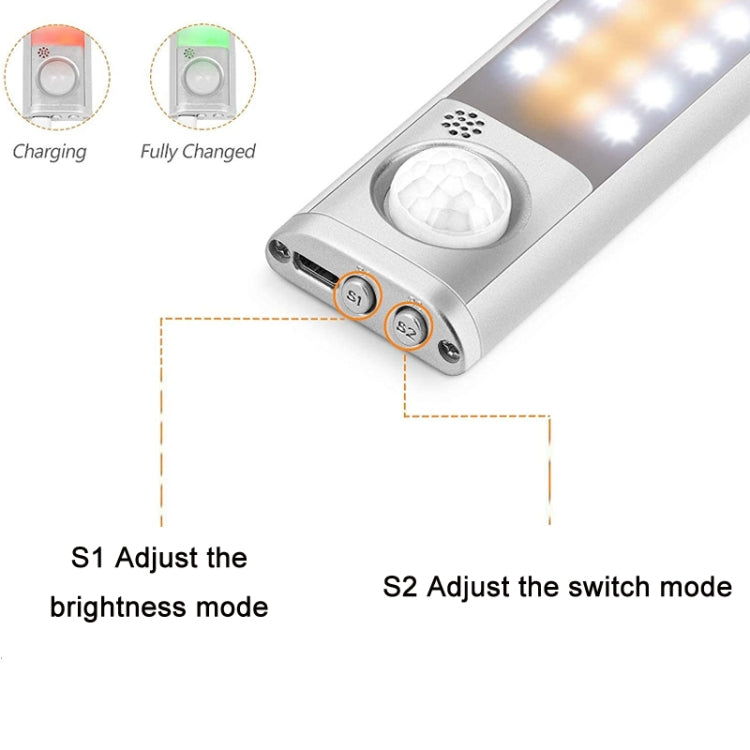 Lampada per armadio con rilevamento del corpo umano intelligente con ricarica USB da 2,8 W, lunghezza:, 22 cm, 30 cm, 40 cm