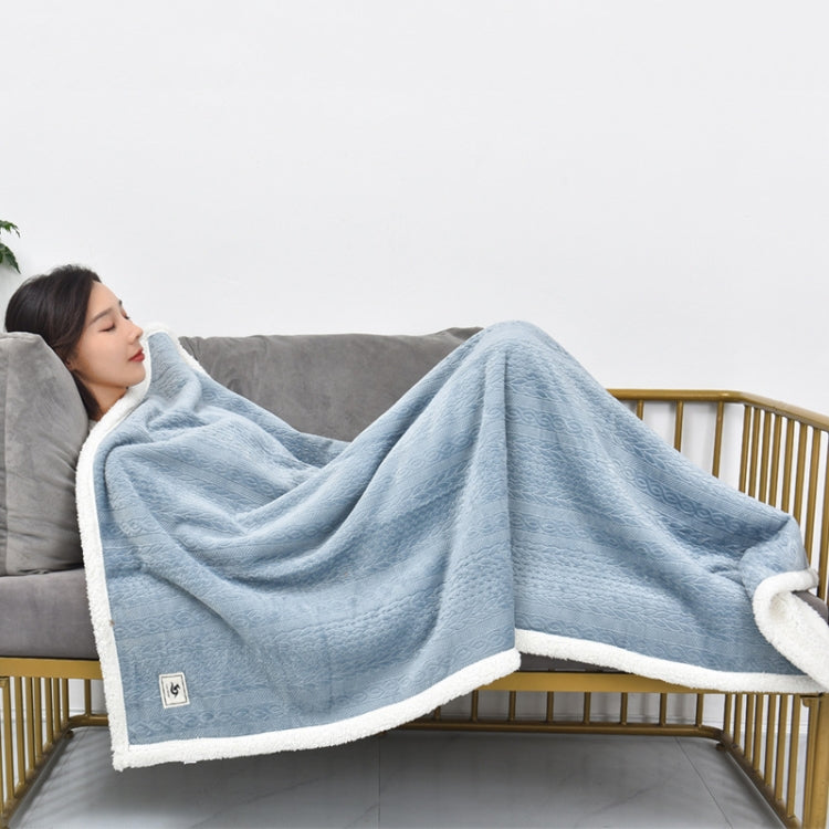 Coperta a scialle goffrata ispessita in flanella Coperta per aria condizionata per ufficio, 80x130cm, 100x150cm
