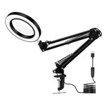 Lente d'ingrandimento 5X LED Lampada da lettura USB pieghevole per braccio lungo con protezione per gli occhi, Small, Medium, Large