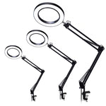 Lente d'ingrandimento 5X LED Lampada da lettura USB pieghevole per braccio lungo con protezione per gli occhi, Small, Medium, Large