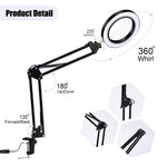Lente d'ingrandimento 5X LED Lampada da lettura USB pieghevole per braccio lungo con protezione per gli occhi, Small, Medium, Large