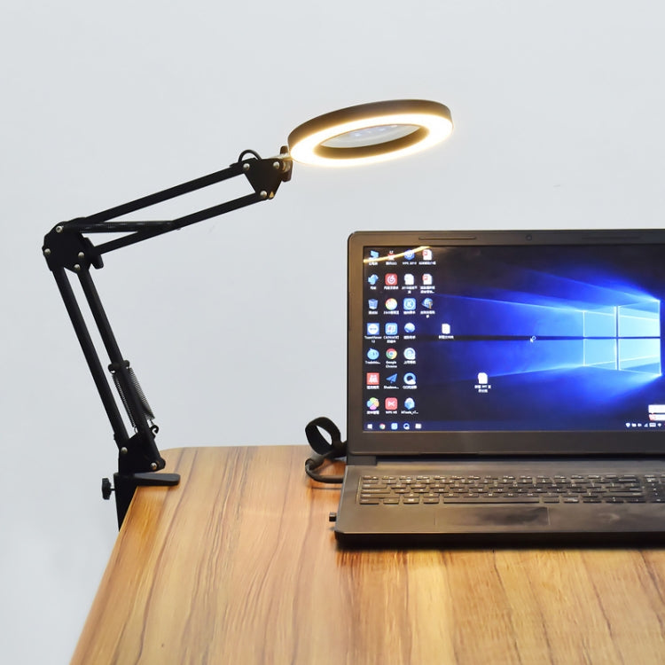 Lente d'ingrandimento 5X LED Lampada da lettura USB pieghevole per braccio lungo con protezione per gli occhi, Small, Medium, Large