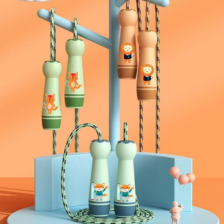 Corda per saltare regolabile con manico in legno per bambini, Green (Cotton Rope), Red Girl (Cotton Rope), Blue Bear (Cotton Rope), Orange Lion (Cotton Rope), Green (Bamboo Rope), Red Girl (Bamboo Rope), Blue Bear (Bamboo Rope), Orange Lion (Bamboo Rope)