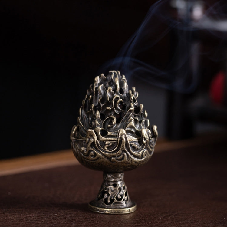 Bruciatore di incenso per interni vintage, ornamento per bruciatore di incenso in lega di rame, dimensioni:, Small Bronze Color, Large Bronze Color, Small Copper Color, Large Copper Color
