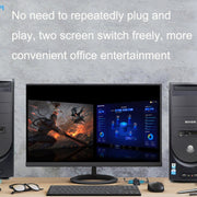 FJGEAR FJ-201UK Switcher KVM 2 in 1 con controller desktop con cavo, FJ-201UK