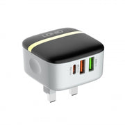 Adattatore telefonico LDNIO A3513Q 32W QC3.0 3 porte USB, US Plug with Micro USB Cable, US Plug with 8 Pin Cable, US Plug with Type-C Cable, US Plug with Type-C to 8 Pin Cable, EU Plug with Micro USB Cable, EU Plug with 8 Pin Cable                     ...