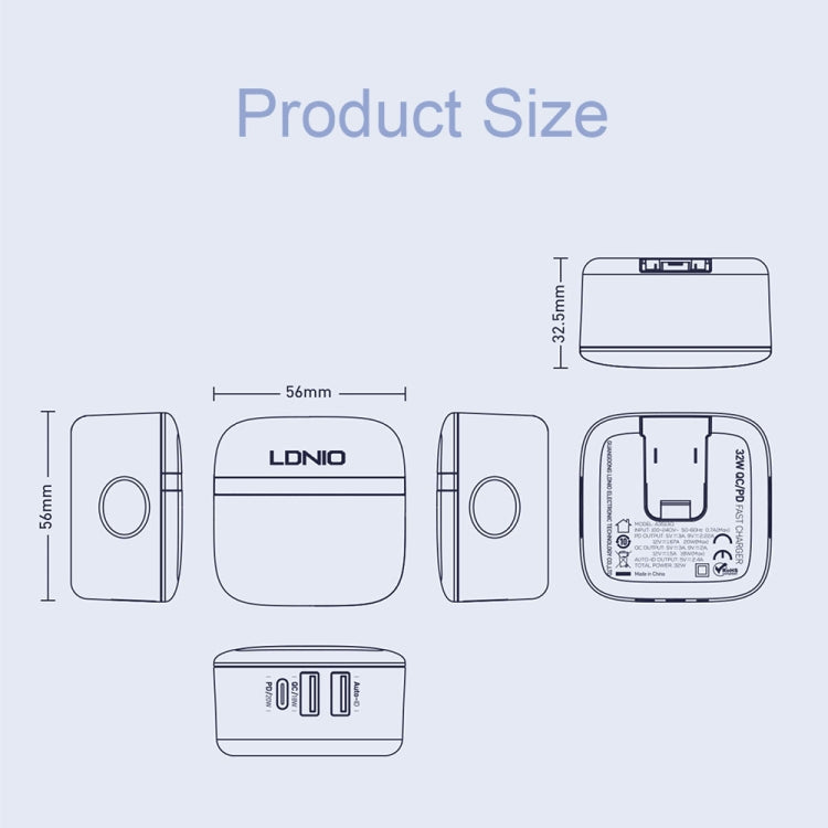 Adattatore caricabatterie LDNIO A3513Q 32W QC3.0 3 porte USB
