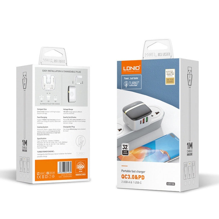 Adattatore caricabatterie LDNIO A3513Q 32W QC3.0 3 porte USB