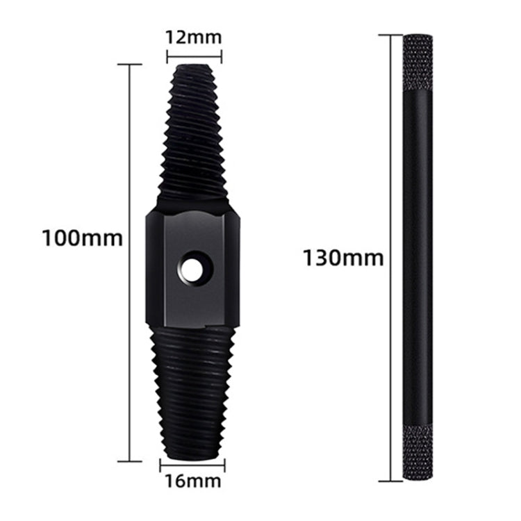 3 pezzi 4/6 punti rubinetto rottura vite strumento di rimozione vite a doppia testa dente liscio come la seta, Black
