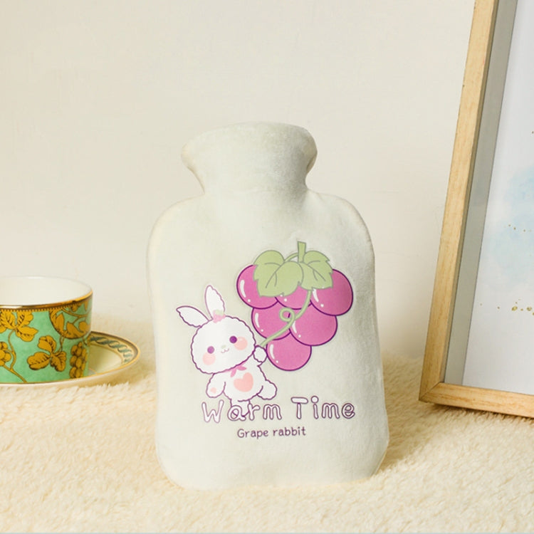 Borsa per acqua calda riempita d'acqua in PVC antideflagrante con rivestimento in velluto per cartoni animati, 500ML Milky White, 1000ML Milky White, 2000ML Milky White, 500ML Light Green, 1000ML Light Green, 2000ML Light Green, 500ML Yellow           ...