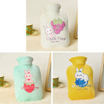 Borsa per acqua calda riempita d'acqua in PVC antideflagrante con rivestimento in velluto per cartoni animati, 500ML Milky White, 1000ML Milky White, 2000ML Milky White, 500ML Light Green, 1000ML Light Green, 2000ML Light Green, 500ML Yellow           ...