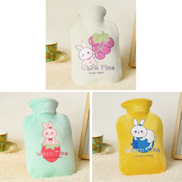Borsa per acqua calda riempita d'acqua in PVC antideflagrante con rivestimento in velluto per cartoni animati, 500ML Milky White, 1000ML Milky White, 2000ML Milky White, 500ML Light Green, 1000ML Light Green, 2000ML Light Green, 500ML Yellow           ...