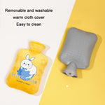 Borsa per acqua calda riempita d'acqua in PVC antideflagrante con rivestimento in velluto per cartoni animati, 500ML Milky White, 1000ML Milky White, 2000ML Milky White, 500ML Light Green, 1000ML Light Green, 2000ML Light Green, 500ML Yellow           ...