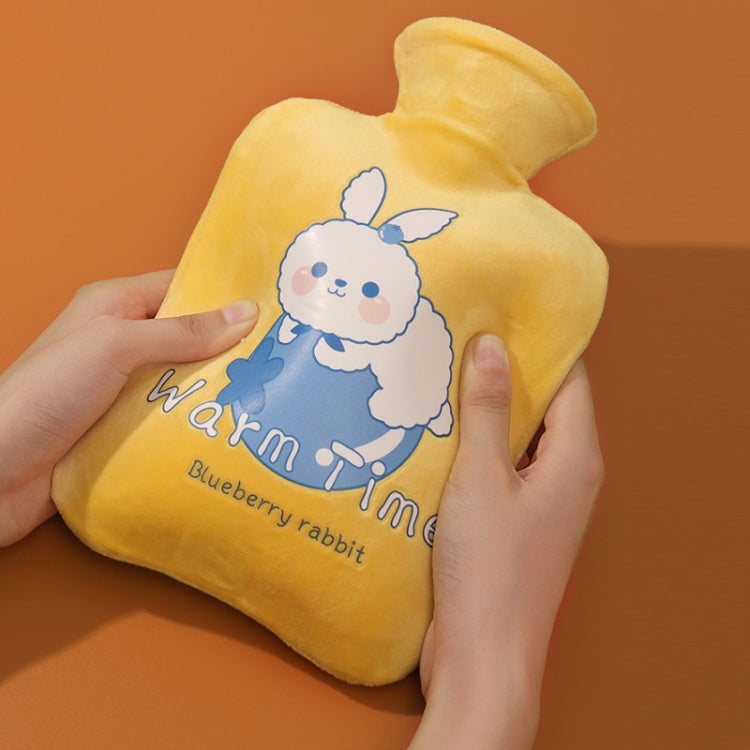 Borsa per acqua calda riempita d'acqua in PVC antideflagrante con rivestimento in velluto per cartoni animati, 500ML Milky White, 1000ML Milky White, 2000ML Milky White, 500ML Light Green, 1000ML Light Green, 2000ML Light Green, 500ML Yellow           ...