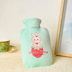 Borsa per acqua calda riempita d'acqua in PVC antideflagrante con rivestimento in velluto per cartoni animati, 500ML Milky White, 1000ML Milky White, 2000ML Milky White, 500ML Light Green, 1000ML Light Green, 2000ML Light Green, 500ML Yellow           ...