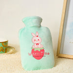 Borsa per acqua calda riempita d'acqua in PVC antideflagrante con rivestimento in velluto per cartoni animati, 500ML Milky White, 1000ML Milky White, 2000ML Milky White, 500ML Light Green, 1000ML Light Green, 2000ML Light Green, 500ML Yellow           ...