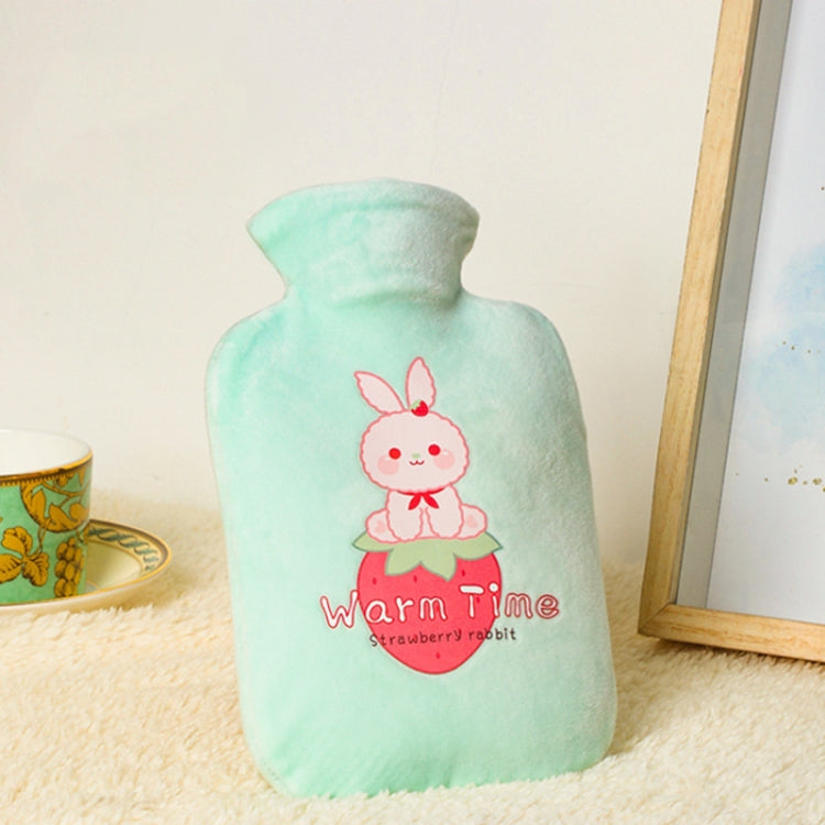 Borsa per acqua calda riempita d'acqua in PVC antideflagrante con rivestimento in velluto per cartoni animati, 500ML Milky White, 1000ML Milky White, 2000ML Milky White, 500ML Light Green, 1000ML Light Green, 2000ML Light Green, 500ML Yellow           ...