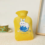 Borsa per acqua calda riempita d'acqua in PVC antideflagrante con rivestimento in velluto per cartoni animati, 500ML Milky White, 1000ML Milky White, 2000ML Milky White, 500ML Light Green, 1000ML Light Green, 2000ML Light Green, 500ML Yellow           ...