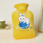 Borsa per acqua calda riempita d'acqua in PVC antideflagrante con rivestimento in velluto per cartoni animati, 500ML Milky White, 1000ML Milky White, 2000ML Milky White, 500ML Light Green, 1000ML Light Green, 2000ML Light Green, 500ML Yellow           ...