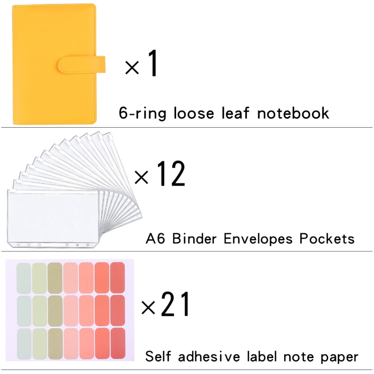 Quaderno A6 Macaron PU Manuale del budget in contanti a fogli mobili