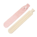 Sacchetti per l'acqua calda in gomma multifunzionali riempiti d'acqua a strisce lunghe da 2 litri, specifiche: peluche rosa, Pink Plush