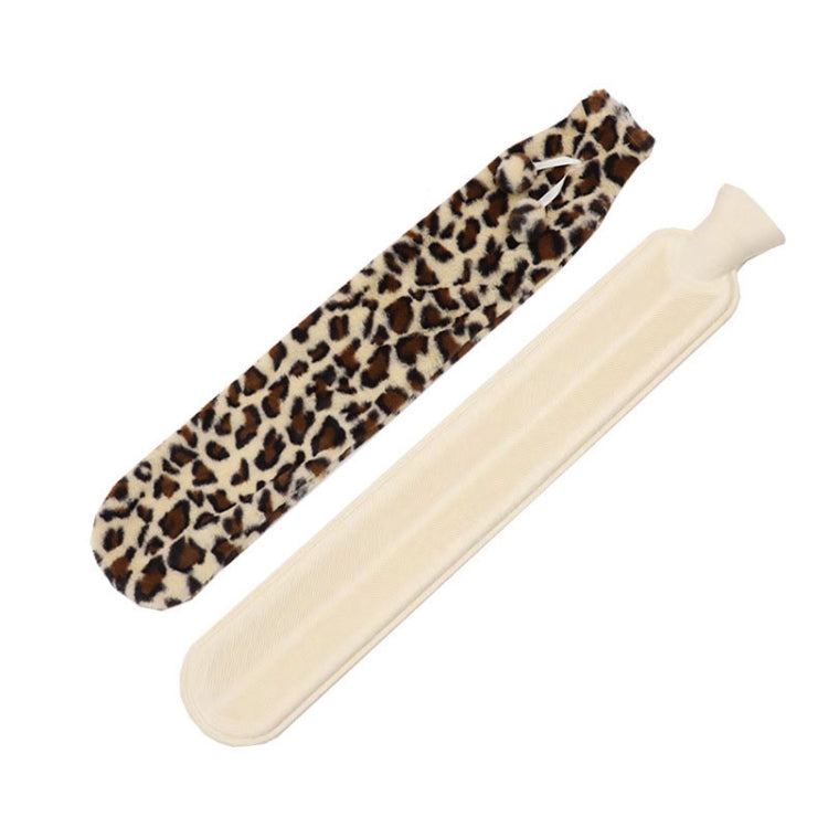 Borse per l'acqua calda in gomma riempite d'acqua multifunzionali a striscia lunga da 2 litri, specifiche: leopardo beige, Beige Leopard