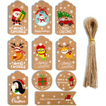 2 Confezioni 50 pezzi / set Etichette di carta da regalo di Natale Kraft Etichette di carta da regalo