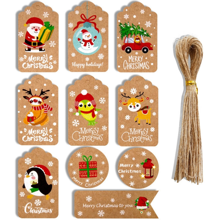 2 Confezioni 50 pezzi / set Etichette di carta da regalo di Natale Kraft Etichette di carta da regalo