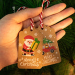 2 Confezioni 50 pezzi / set Etichette di carta da regalo di Natale Kraft Etichette di carta da regalo