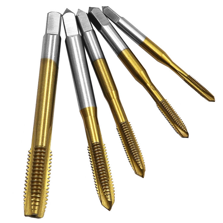 M3-M8 Set di filettature interne per maschiatura HSS placcato in titanio placcato in titanio, 5 In 1 / Set Thread Set