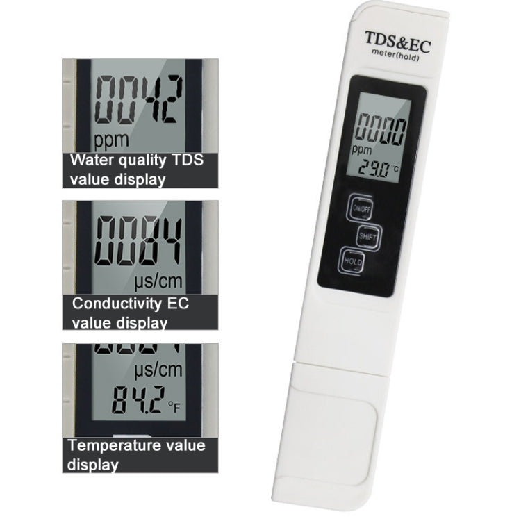 Penna digitale TDS EC con retroilluminazione per test acqua