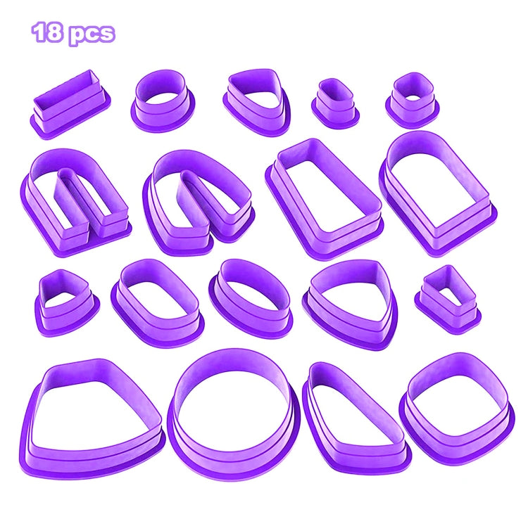 18 in 1 stampi per orecchini in argilla morbida fai da te fatti a mano orecchini in argilla per fare stampi, 18 In 1 (Purple), 18 In 1 (Pink), 18 In 1 (Yellow), 18 In 1 (Blue)